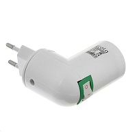 Переходник вилка-патрон Ecola E27 с выключателем Белый / Черный фото Переходник вилка-патрон Ecola E27 с выключателем Белый / Черный картинка